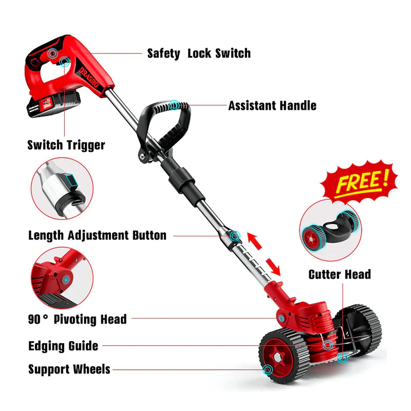 3-in-1 Cordless Lawn Mower ( 2 x FREE Batteries)