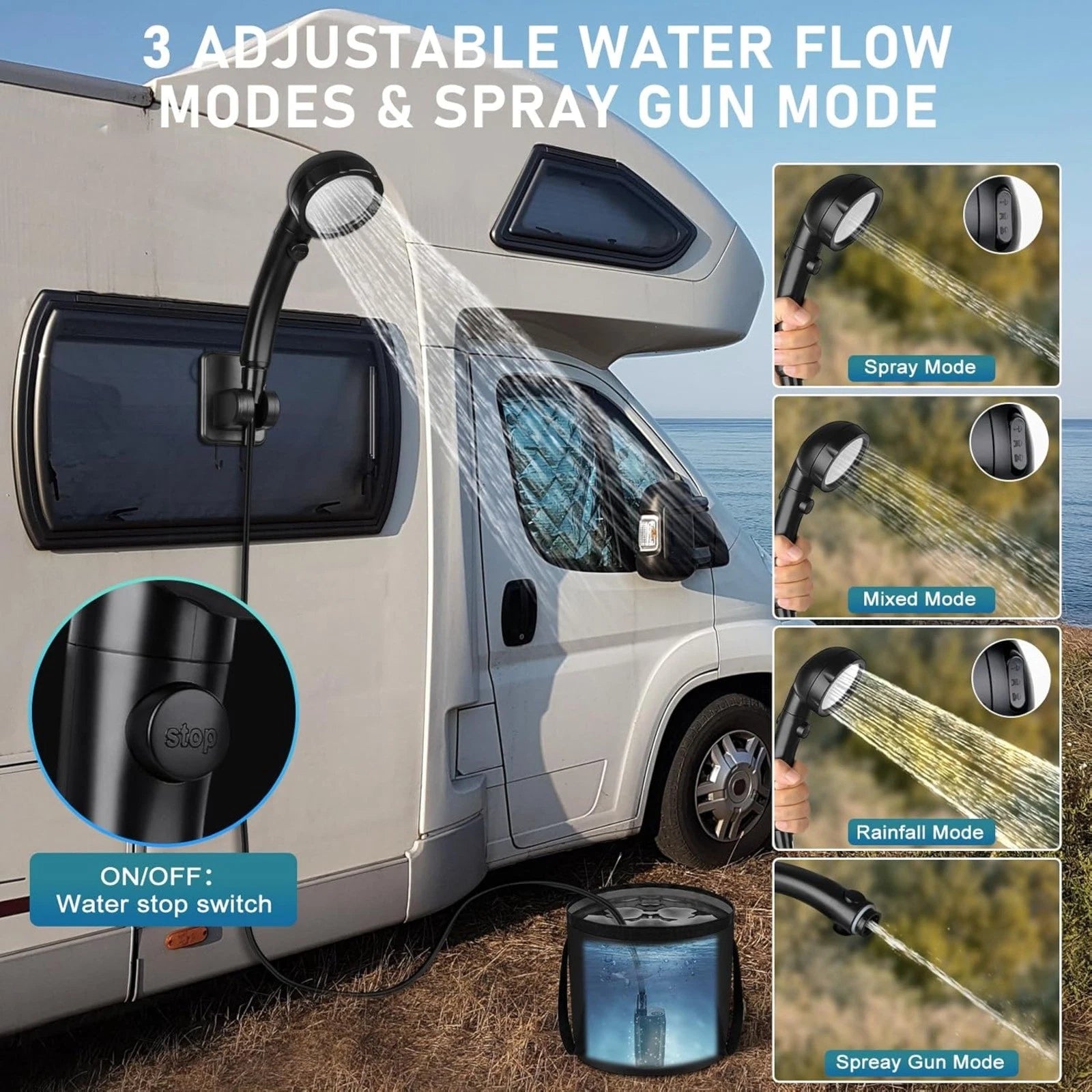 AussieFlow™ Premium Camp Shower